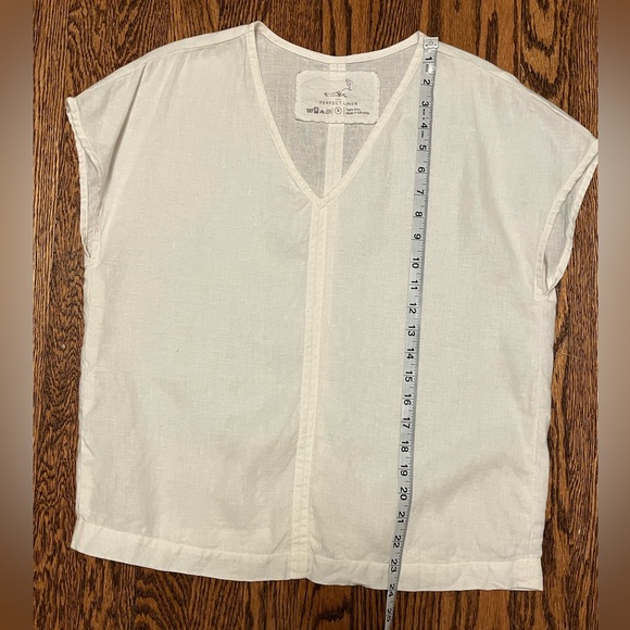 NPL Not Perfect Linen Malta Boxy Linen Top in White Sz S - Picture 4 of 8